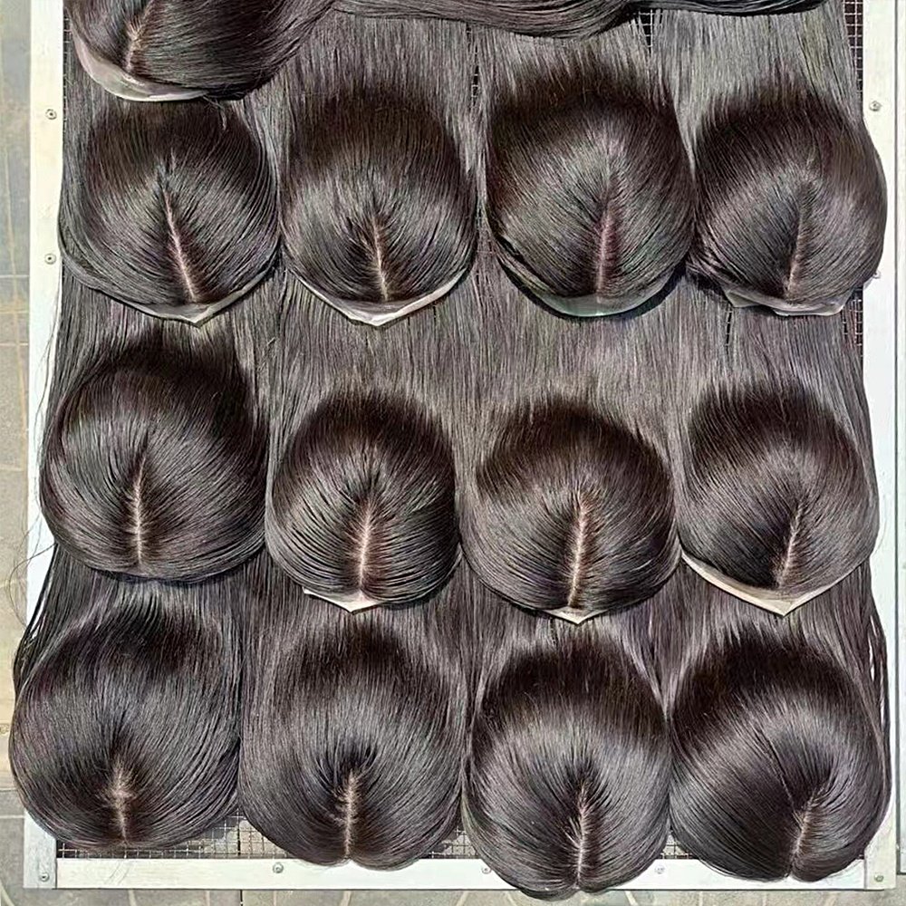 Hand Made Silk Base Human Hair Wig Clip In Hair Topper Hand Tied Silk Top Topper