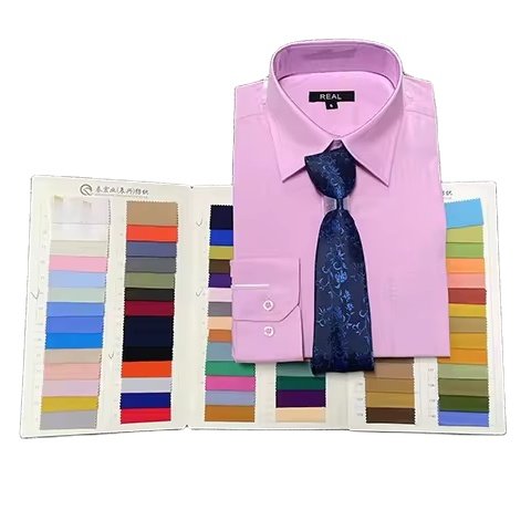 Wholesale Men's Tie Shirts Formal Office Dress Shirts for Men Cotton Polyester Casual Long Sleeve Accept OEM Custom