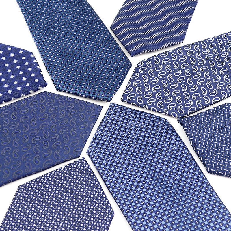 7.5 CM Micro Ties For Men Paisley 100% Polyester Men's Floral Ties Navy Blue Jacquard Woven Men's Luxury Ties Stock