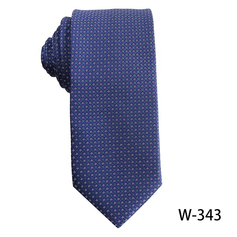 7.5 CM Micro Ties For Men Paisley 100% Polyester Men's Floral Ties Navy Blue Jacquard Woven Men's Luxury Ties Stock