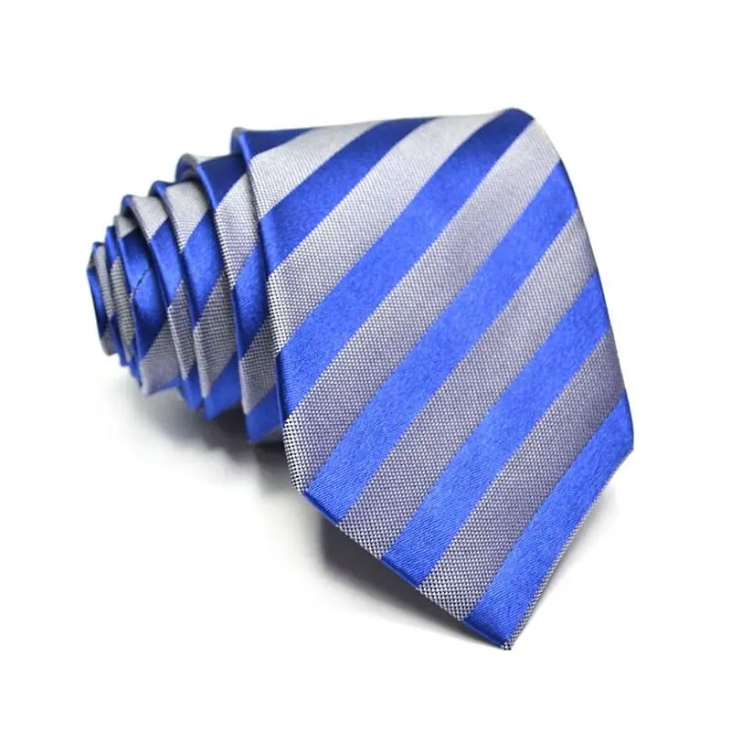 Custom Logo Classic Polyester Silk Mens Neck Ties Plaid Striped Ties Formal Business Wedding Silk Ties For Men