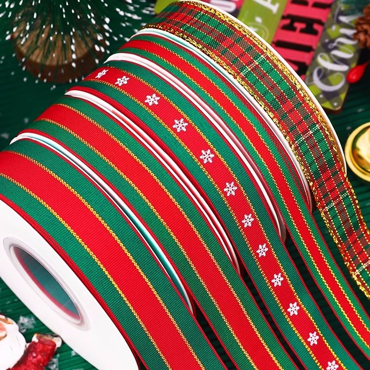 Christmas Ribbon for Gift Wrap Wholesale color 1 satin tie cake decoration woven green bronzing