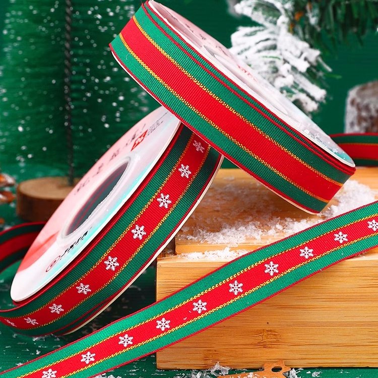 Christmas Ribbon for Gift Wrap Wholesale color 1 satin tie cake decoration woven green bronzing