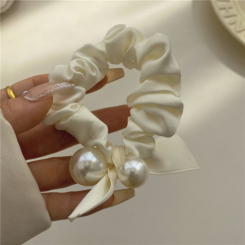 New Pearl Large Hair Rope Candy Color Rubber Band Ties Hair ScrunchiesHair Rope Candy Color Rubber Band Simple Hair Scrunchies