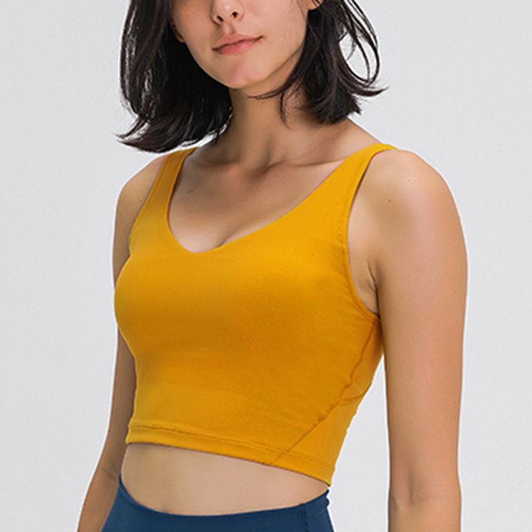 Yoga Clothes Women's 2021 Autumn and Winter New Nude Sports Sleeve Slim Running Fitness Top with Chest Cushion