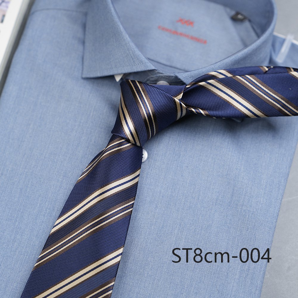 High Quality Men's wide version 8cm business stripes hand tie casual formal work manufacturers spot direct supply