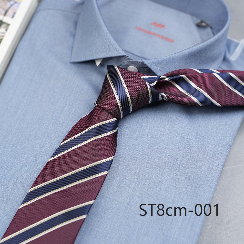 High Quality Men's wide version 8cm business stripes hand tie casual formal work manufacturers spot direct supply