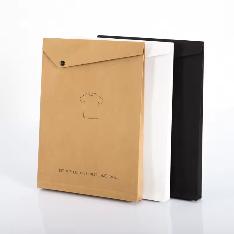 Custom Biodegradable Cardboard Kraft Paper Bag String Tie Envelope for Clothing Shirt