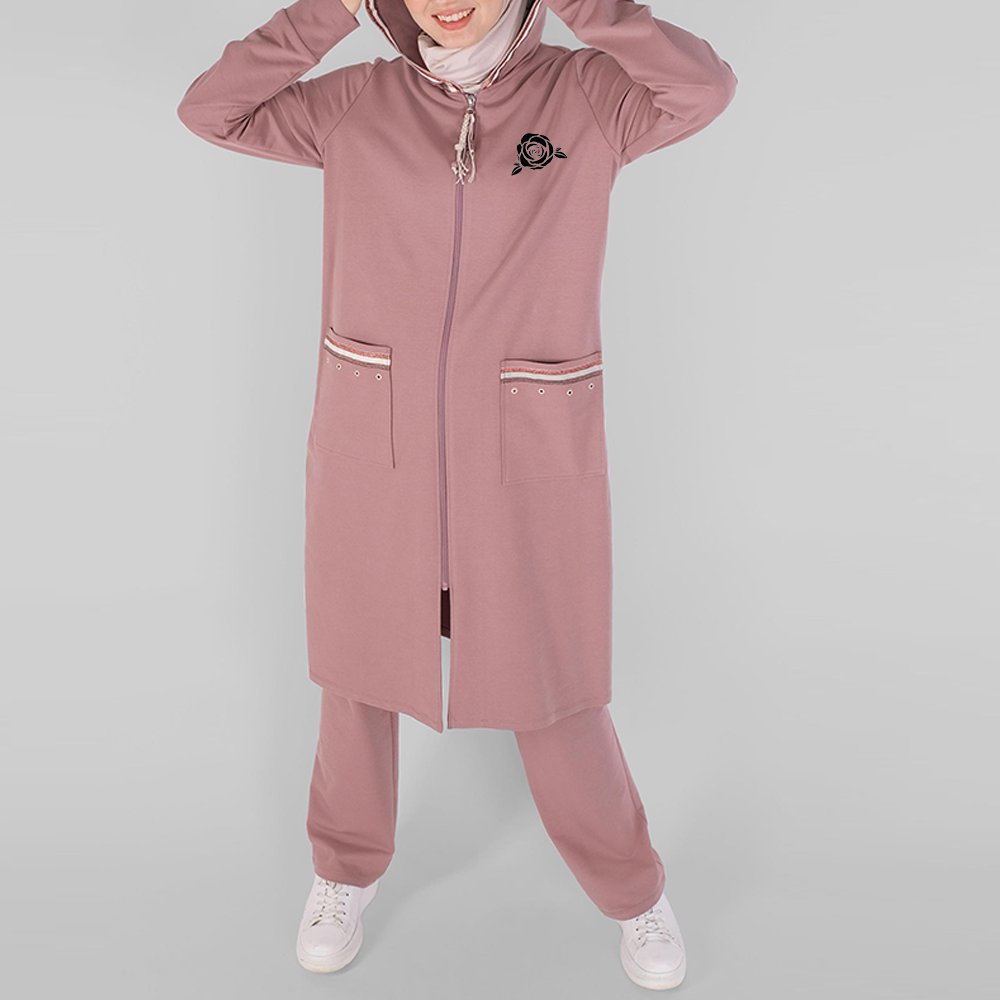 Plus Size Muslim Sportswear Tracksuit Women Cotton Two Piece Set Sweatshirt Sweatpants Sports Wear Long Sleeve Arab Clothes