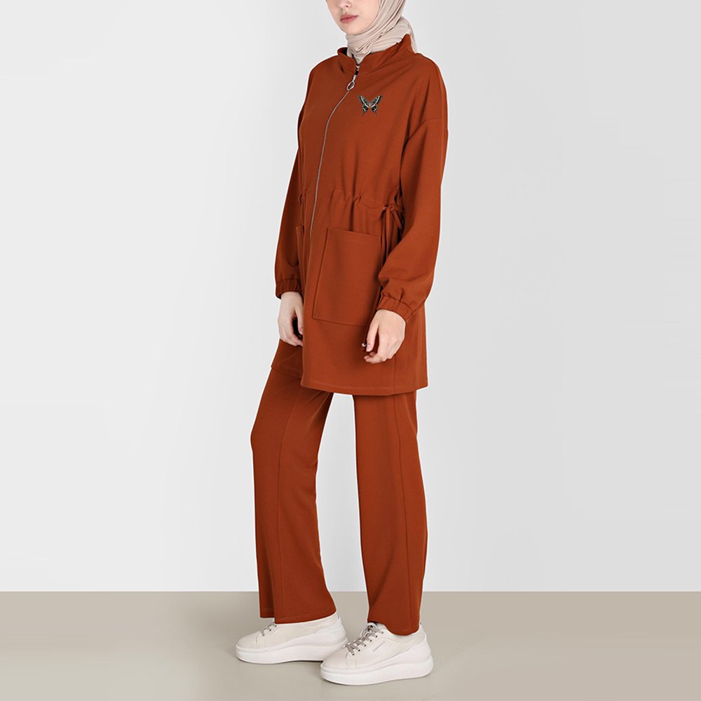 Plus Size Muslim Sportswear Tracksuit Women Cotton Two Piece Set Sweatshirt Sweatpants Sports Wear Long Sleeve Arab Clothes