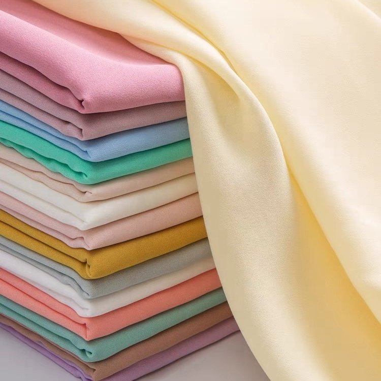 Factory Direct Sales Silk Chiffon Fabric Polyester Textiles Curtain Fabrics Chiffon for Abaya Clothing