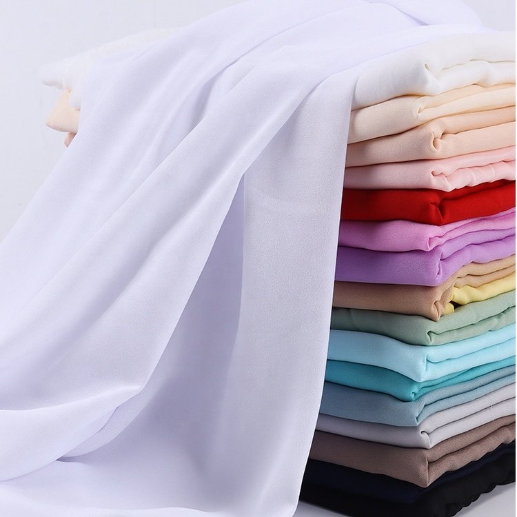 Factory Direct Sales Silk Chiffon Fabric Polyester Textiles Curtain Fabrics Chiffon for Abaya Clothing