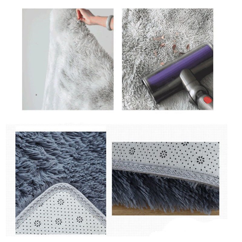 Tie-Dye Long Pile Bedroom Carpet Modern Minimalist Square Full Coverage Living Room Silk Wool Carpet Polyester Wholesale