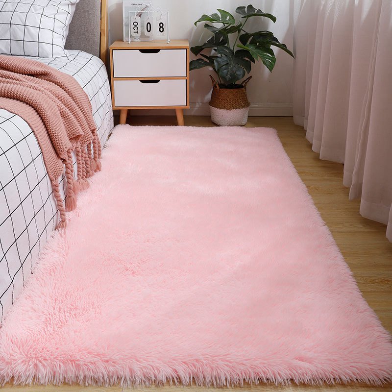Tie-Dye Long Pile Bedroom Carpet Modern Minimalist Square Full Coverage Living Room Silk Wool Carpet Polyester Wholesale