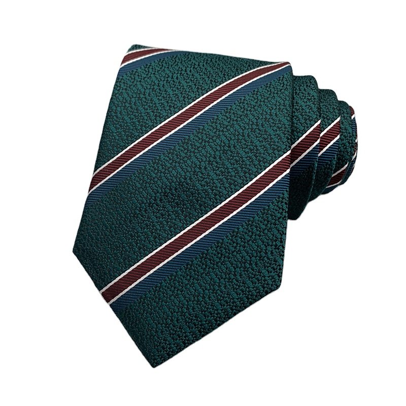 Wholesale High Quality Designer 7cm Luxury Casual Official Mens Green Striped Solid Dot Polyester Neck Ties