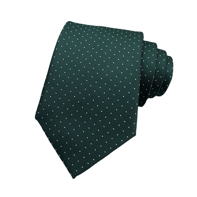Wholesale High Quality Designer 7cm Luxury Casual Official Mens Green Striped Solid Dot Polyester Neck Ties