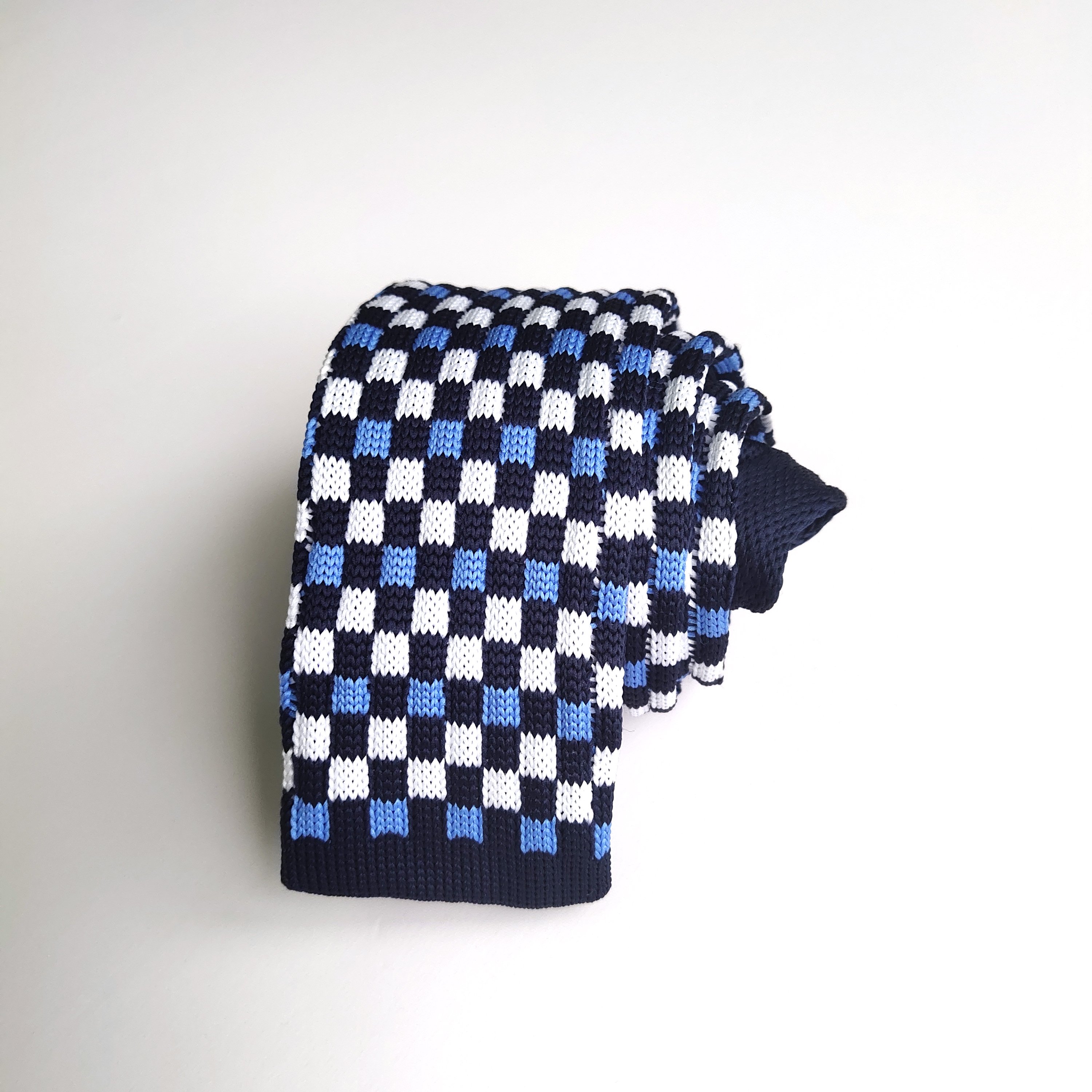 Wholesale Custom Logo Knitted Necktie Mens Skinny Stripe Tie High Quality Plaid Ties Factory Price Knit Narrow Ties