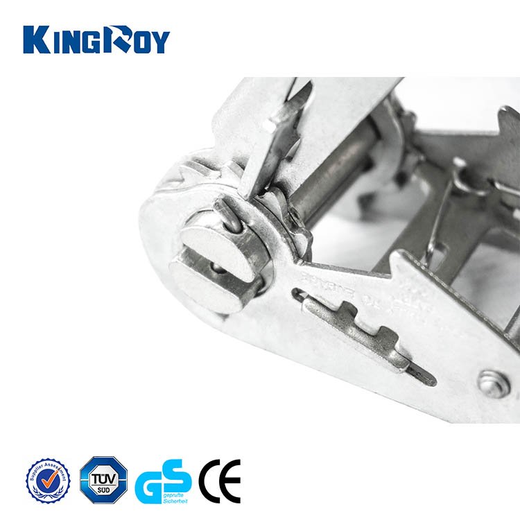 Kingroy Steel handle 1.5inch stainless steel ratchet buckle metal cam lock cargo lashing buckle for ratchet tie down