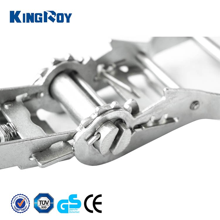 Kingroy Steel handle 1.5inch stainless steel ratchet buckle metal cam lock cargo lashing buckle for ratchet tie down