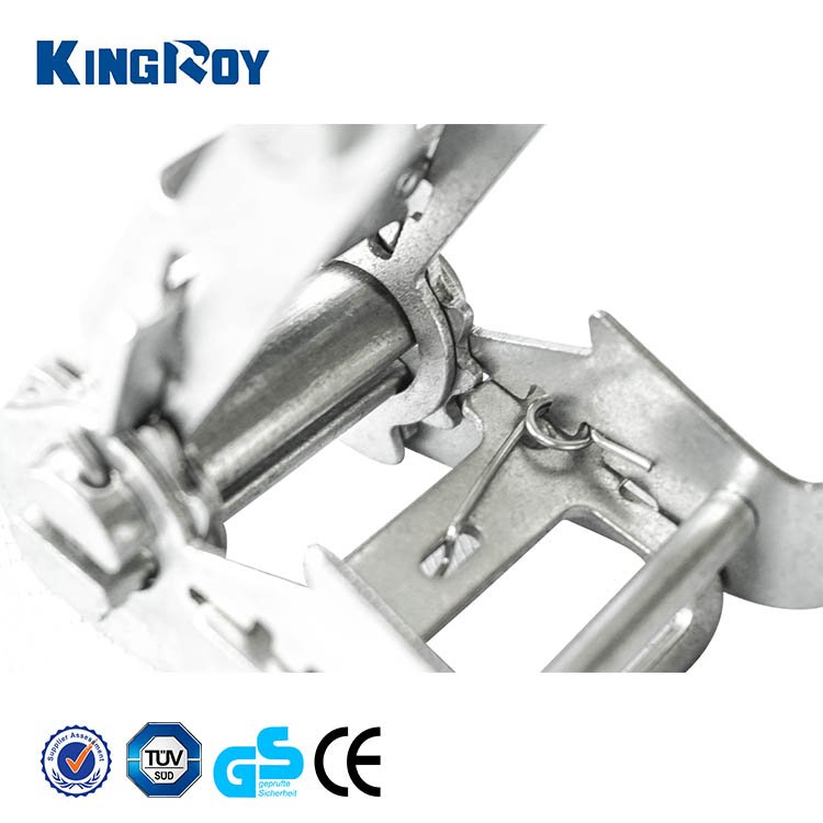 Kingroy Steel handle 1.5inch stainless steel ratchet buckle metal cam lock cargo lashing buckle for ratchet tie down