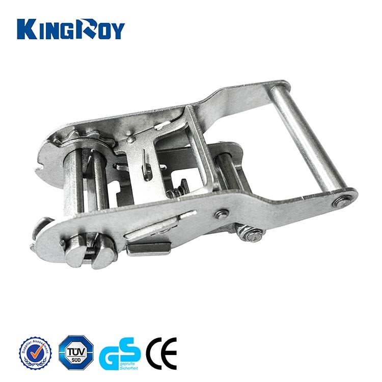 Kingroy Steel handle 1.5inch stainless steel ratchet buckle metal cam lock cargo lashing buckle for ratchet tie down