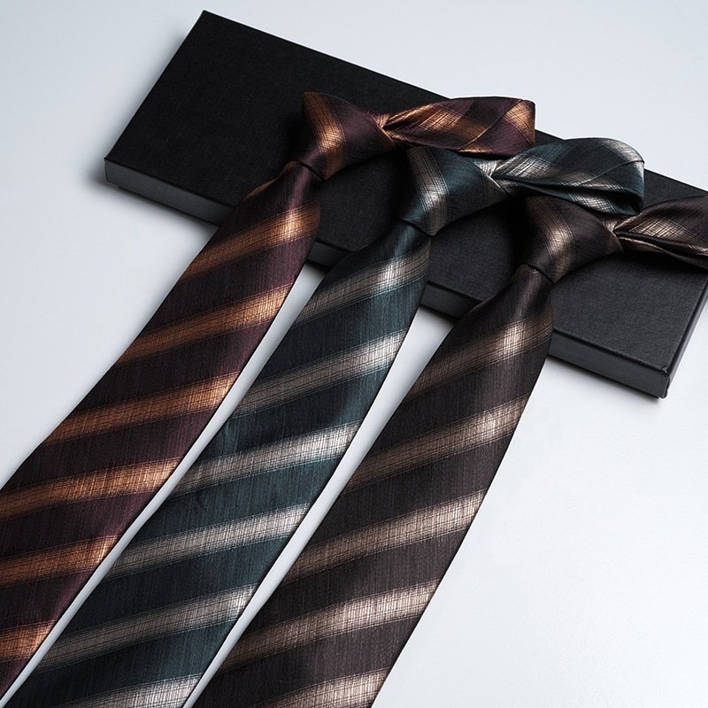 New style hot sale zhangjiagang tie machinery green stripe polyester neckties silk luxury tie for men