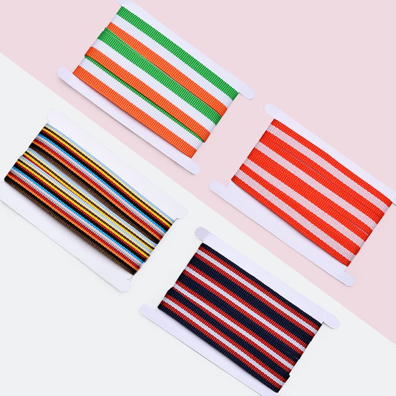 Ribest Colorful Custom Polyester Woven Stripe Ribbon For Gift Boxes Packaging Clothing Accessories Wholesale