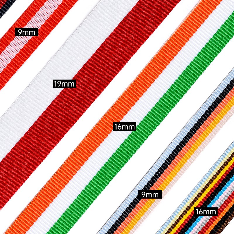 Ribest Colorful Custom Polyester Woven Stripe Ribbon For Gift Boxes Packaging Clothing Accessories Wholesale