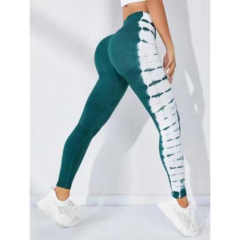 New arrival tie dye contrasting colors seamless gym leggings quick drying breathable yoga pants for women