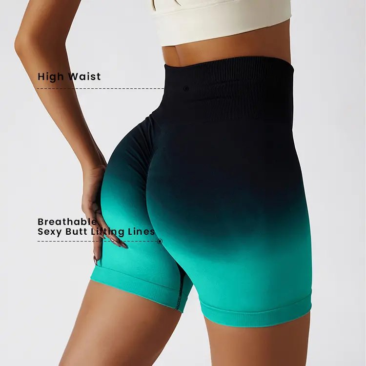Custom Sportswear High Waist Sexy Women High Impact Sports Shorts Tight Seamless Gym Fitness Tie Dye Scrunch Butt Yoga Shorts