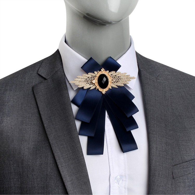 stock adjustable rhinestone bow tie fashionable diamond inlay personalized collar banquet wedding shirt decoration
