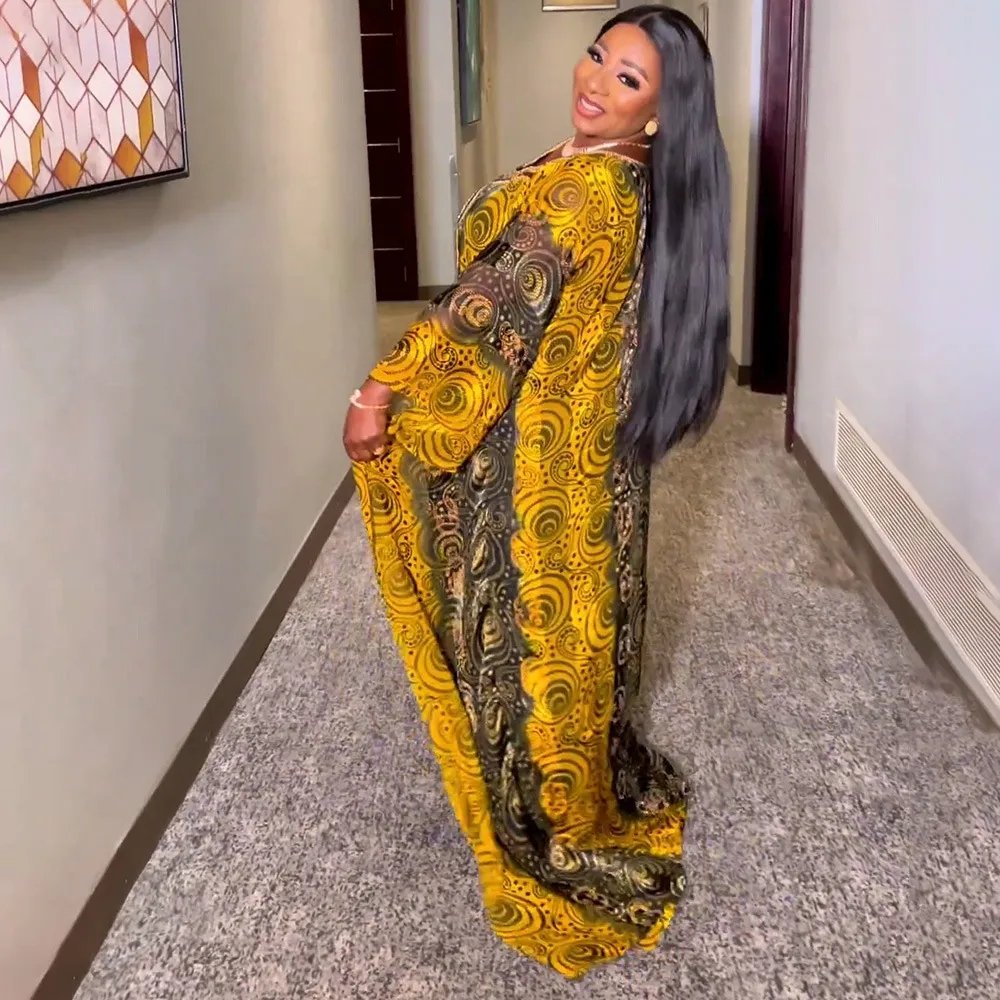Free Size 2 Piece Sets African Diamonds Dress for Women Kaftan Robe Elegant Lady Wedding Evening Party Dresses Africa Clothes