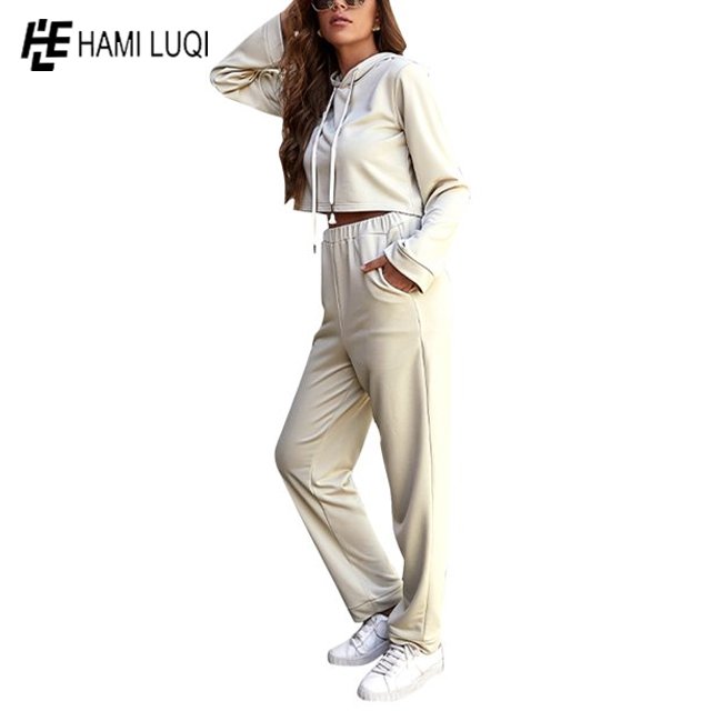 Plain color Women's 2 Piece Workout Tracksuit Workout Tracksuit Jogger Pants Sweatsuit Workout Set Jogging Suits women's Sets