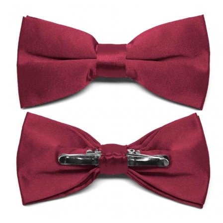 High Quality Solid Color Polyester Clip-On Bow Tie