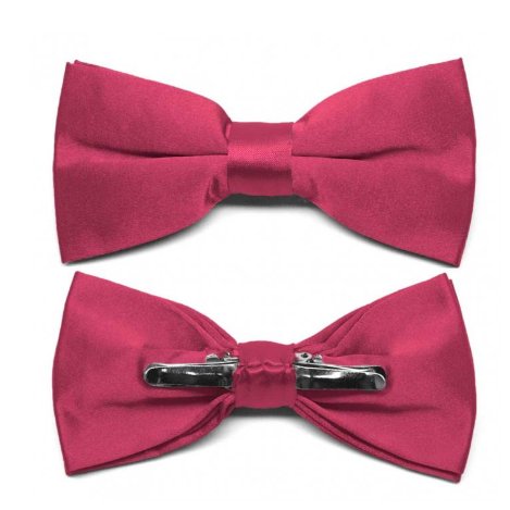 High Quality Solid Color Polyester Clip-On Bow Tie