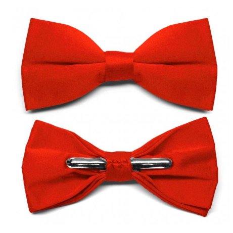 High Quality Solid Color Polyester Clip-On Bow Tie