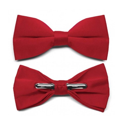 High Quality Solid Color Polyester Clip-On Bow Tie