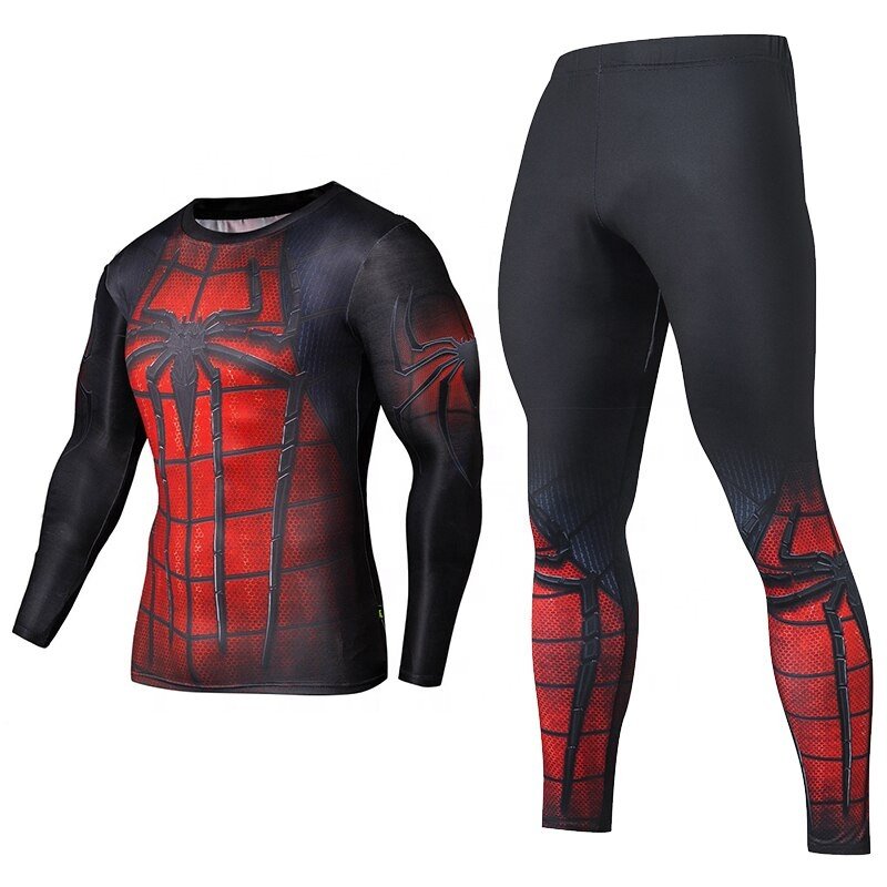 3D Print Compression Men's Sets Gym Trained Clothes Suit Workout Jogging Sportswear