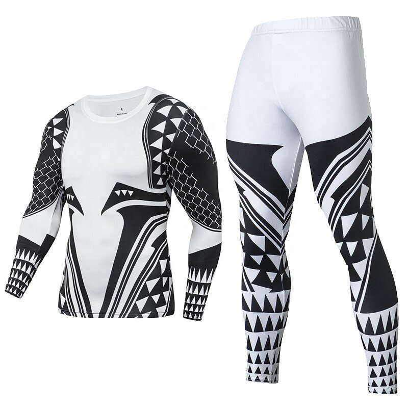 3D Print Compression Men's Sets Gym Trained Clothes Suit Workout Jogging Sportswear