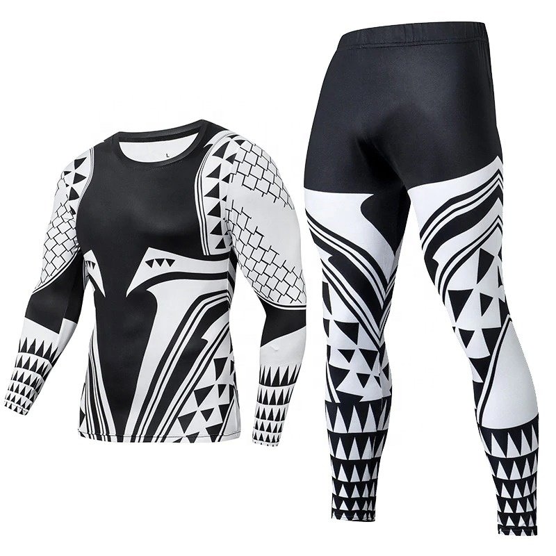 3D Print Compression Men's Sets Gym Trained Clothes Suit Workout Jogging Sportswear