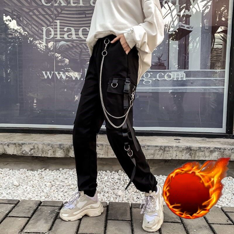 Custom OEM Manufacturer Vintage Pockets High Waist Streetwear baggy Casual ladies Long parachute Cargo Pant for women Trousers