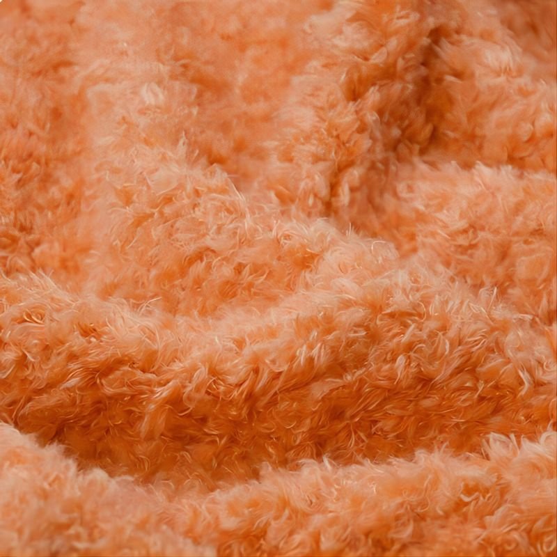 High quality 12mm peach velvet spray curly seaweed velvet fabric Stuffed toy Wholesale of fabrics