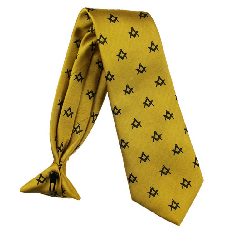 RunLin Factory Wholesale Luxury Handmade Polyester Woven Jacquard Fabric Custom Masonic Clip Tie