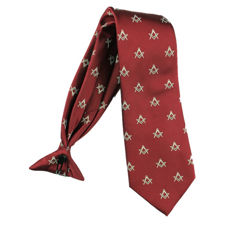 RunLin Factory Wholesale Luxury Handmade Polyester Woven Jacquard Fabric Custom Masonic Clip Tie