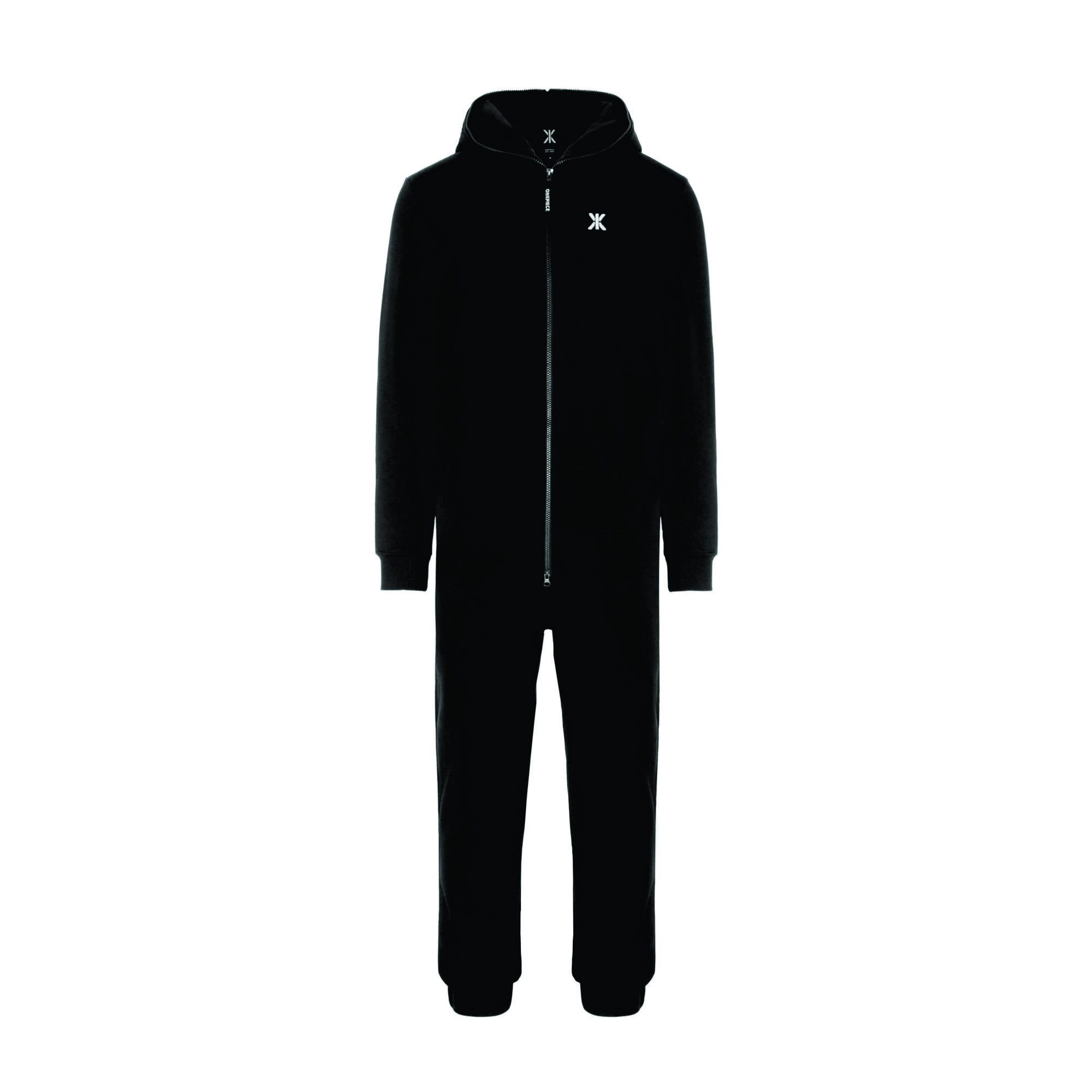 Unisex Black Onesie 80% Cotton 20% Polyester, Brushed Back Interior, Two-Way YKK Zipper, Original Design
