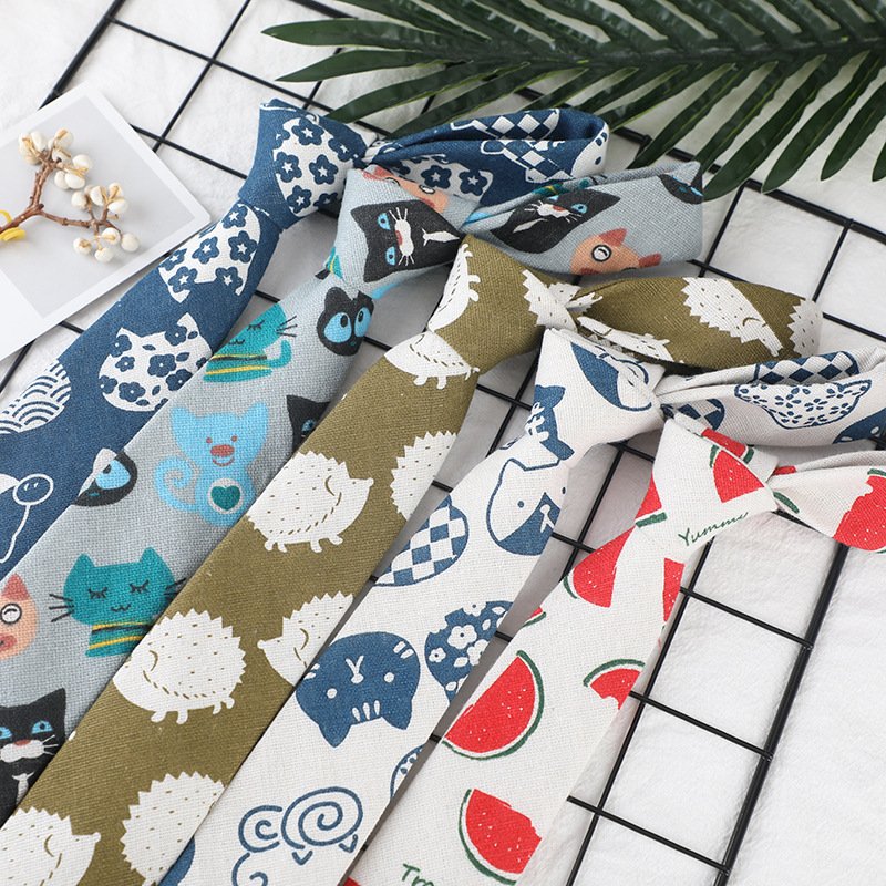 Men Casual Cotton 6cm Slim Necktie Floral animal Print Ties