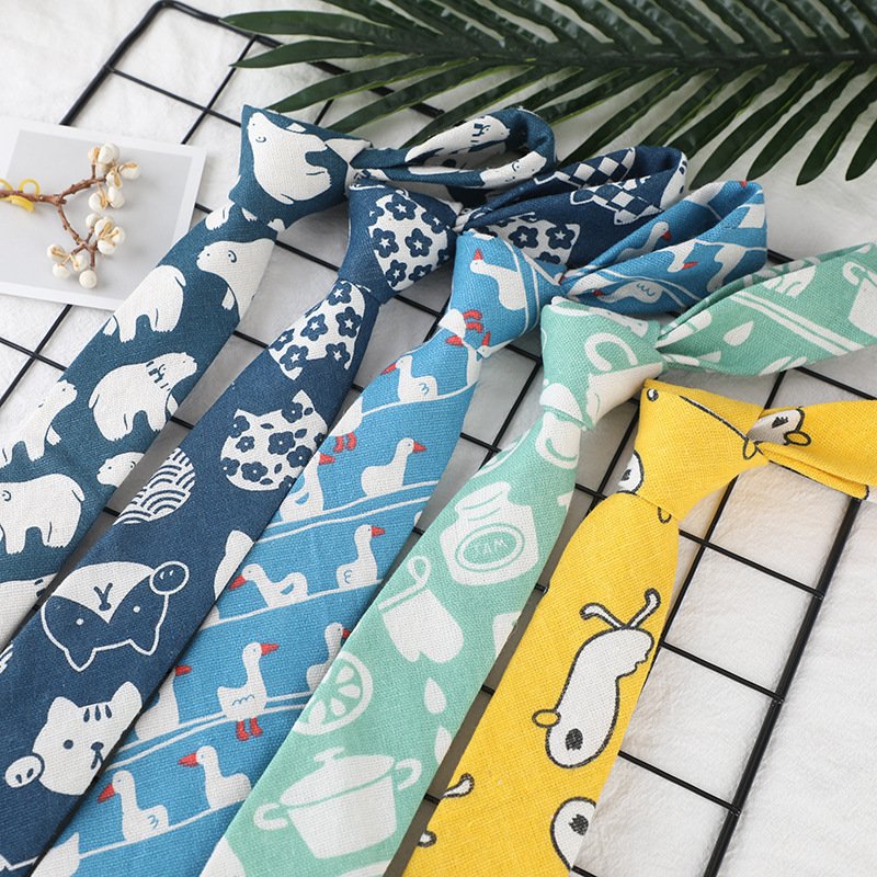 Men Casual Cotton 6cm Slim Necktie Floral animal Print Ties