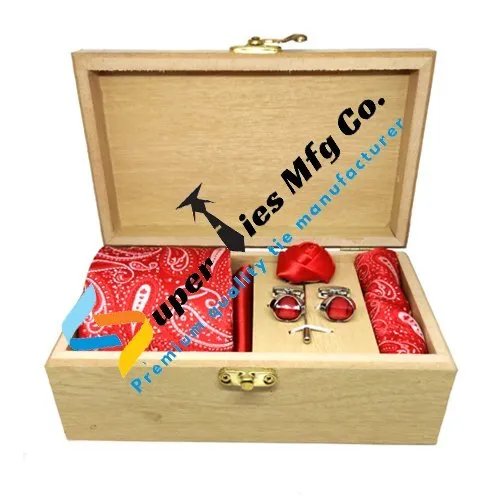 Best Price Tie Cufflink Pocket Square Set Classic Many Color Textile Necktie Fancy Neckties Custom Men's
