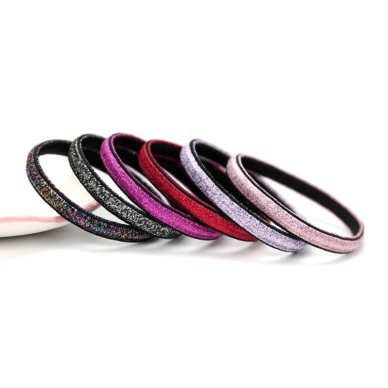 Custom Elastic Glittering 4cm Ponytail Holders Black s Hair Tie Bands Hair elastic Fashion