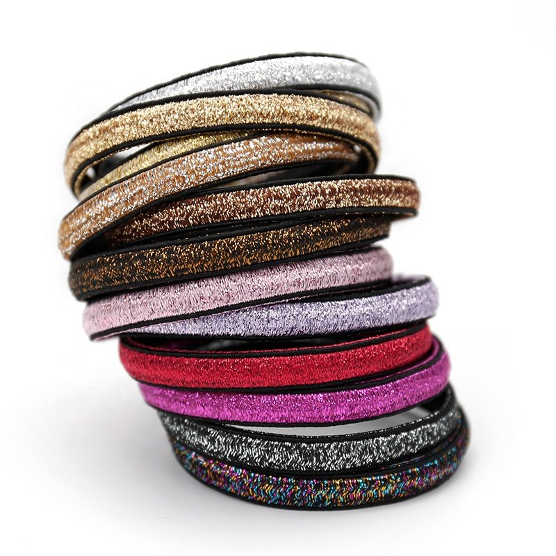 Custom Elastic Glittering 4cm Ponytail Holders Black s Hair Tie Bands Hair elastic Fashion